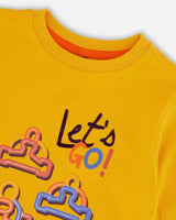 T-Shirt With Print Mustard Yellow | Deux par Deux | Jenni Kidz