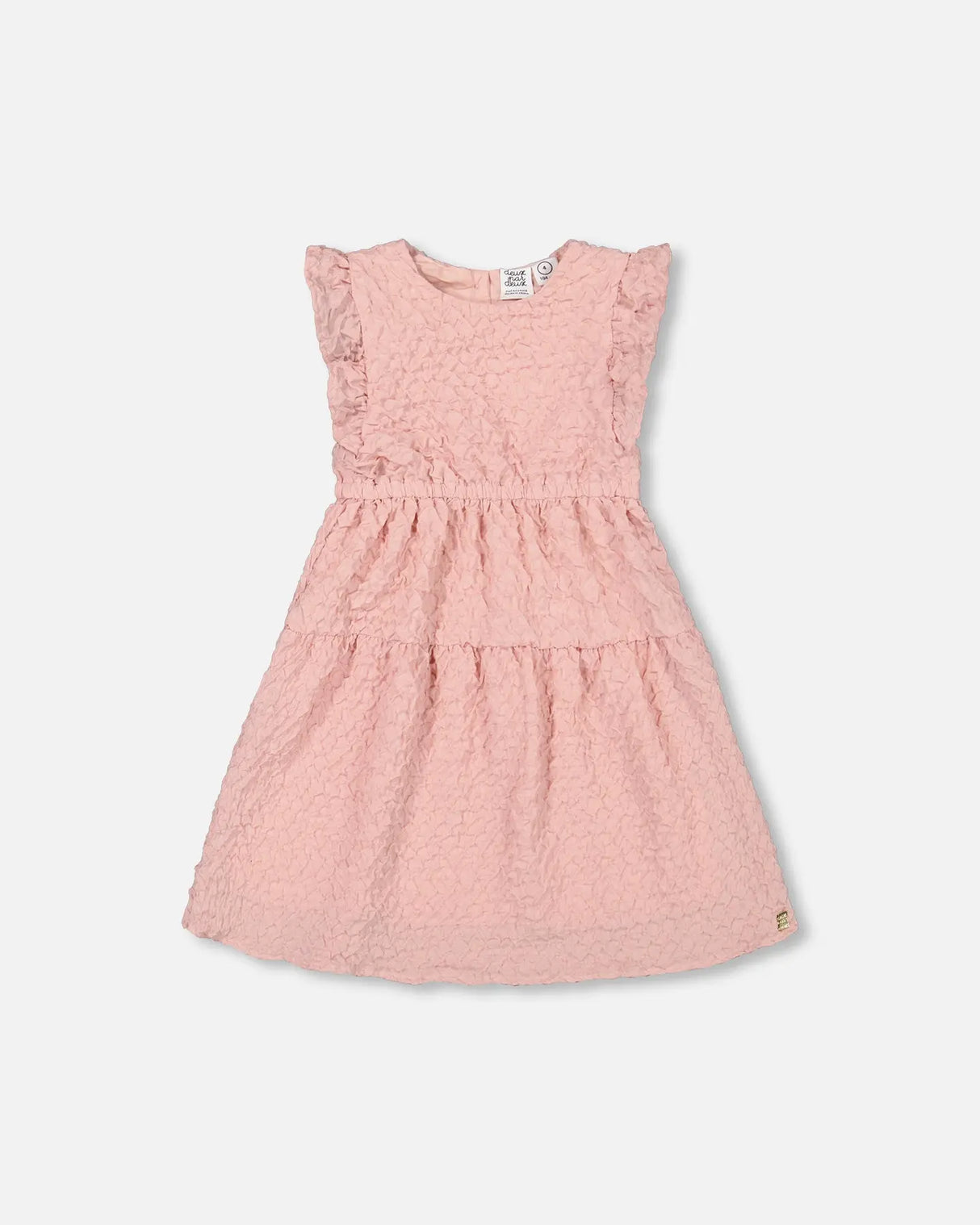 Textured Poplin Dress Silver Pink | Deux par Deux | Jenni Kidz