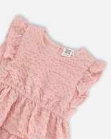 Textured Poplin Dress Silver Pink | Deux par Deux | Jenni Kidz