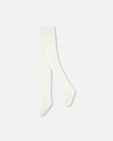 Tonal Jacquard Tights Off White | Deux par Deux | Jenni Kidz