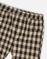 Treggings Plaid Black And Beige | Deux par Deux | Jenni Kidz