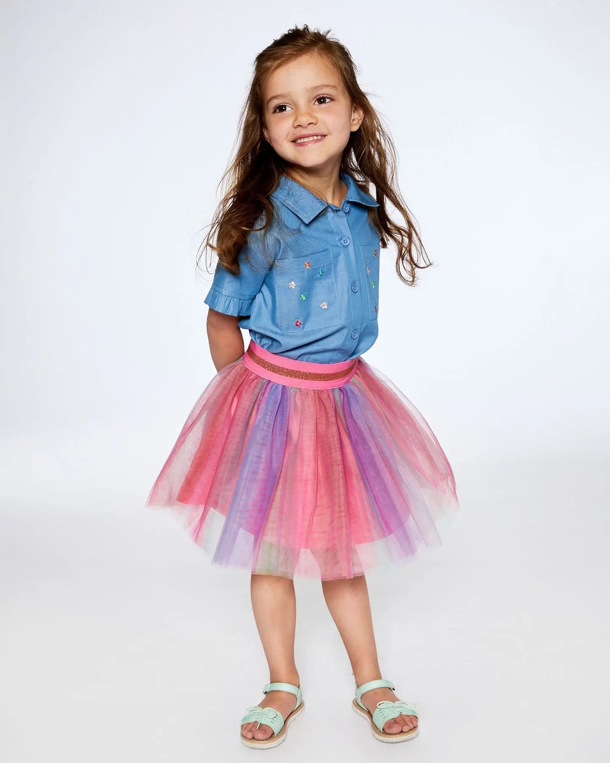 Tulle Skirt Rainbow Stripe | Deux par Deux | Jenni Kidz