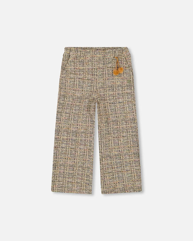 Tweed Flare Pants Beige And Black | Deux par Deux | Jenni Kidz