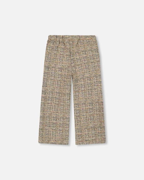 Tweed Flare Pants Beige And Black | Deux par Deux | Jenni Kidz