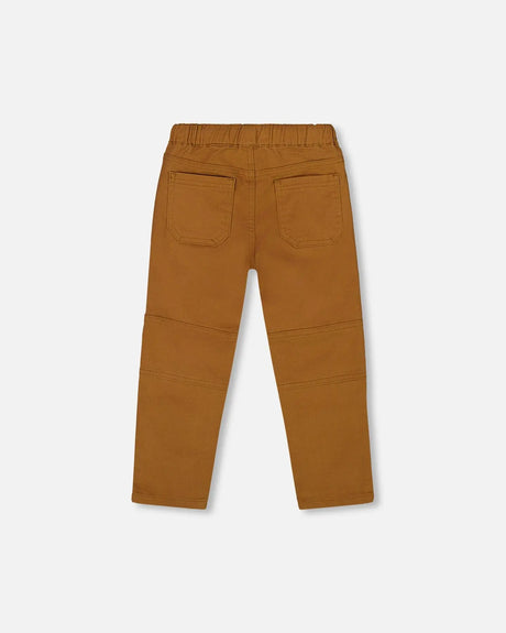 Twill Jogger Pants With Patch Pockets Brown | Deux par Deux | Jenni Kidz