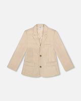 Two Button Blazer Light Taupe | Deux par Deux | Jenni Kidz