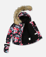 Two Piece Baby Snowsuit Air Blue Printed Roses | Deux par Deux | Jenni Kidz