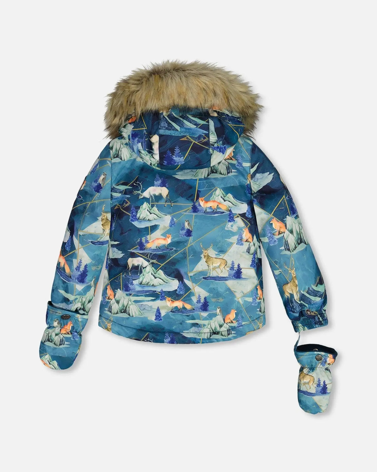 Two Piece Baby Snowsuit Burnt Orange With Printed Animal And Glaciers | Deux par Deux | Jenni Kidz