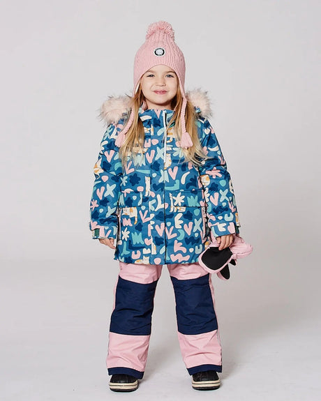 Two-Piece Discover Snowsuit With Printed Jacket Dusty Pink | Deux par Deux | Jenni Kidz