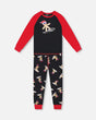 Two-Piece Organic Cotton Pajama Set Black Cookie Print | Deux par Deux | Jenni Kidz