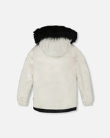 Two-Piece Play Snowsuit Off-White With Printed Pants | Deux par Deux | Jenni Kidz