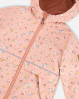 Two Piece Printed Coat And Pant Mid-Season Set Pink Little Flowers Print | Deux par Deux | Jenni Kidz
