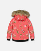 Two Piece Snowsuit Black Printed Coral Flowers | Deux par Deux | Jenni Kidz