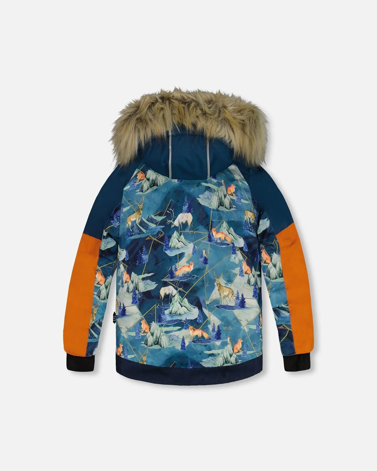 Two Piece Snowsuit Majolica Blue Printed Animals And Glaciers | Deux par Deux | Jenni Kidz