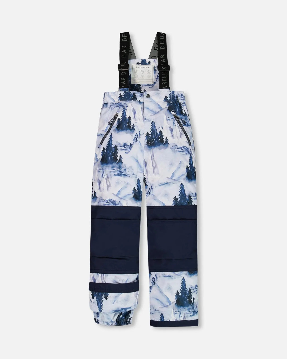 Two Piece Snowsuit Navy Blue Watercolor Pine Print | Deux par Deux | Jenni Kidz