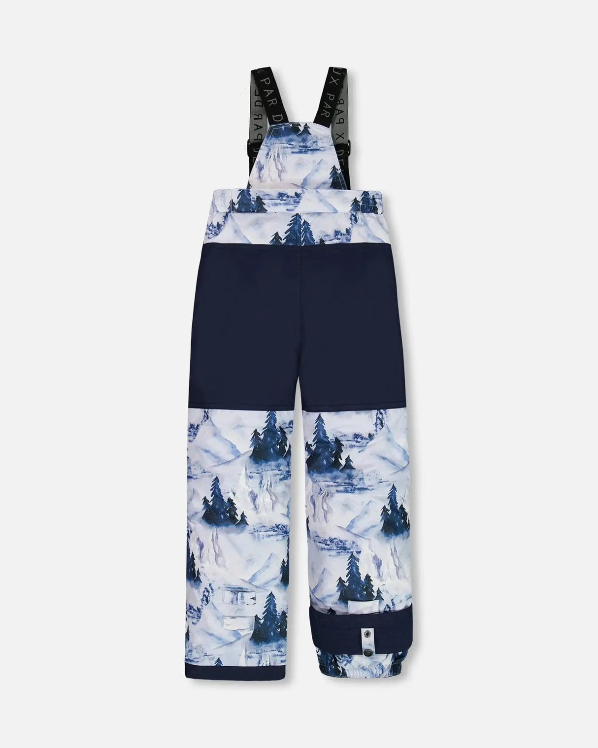 Two Piece Snowsuit Navy Blue Watercolor Pine Print | Deux par Deux | Jenni Kidz