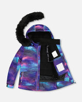 Two Piece Snowsuit Printed Aurora Borealis And Purple | Deux par Deux | Jenni Kidz