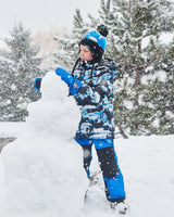 Two Piece Snowsuit Printed Bears And Royal Blue | Deux par Deux | Jenni Kidz