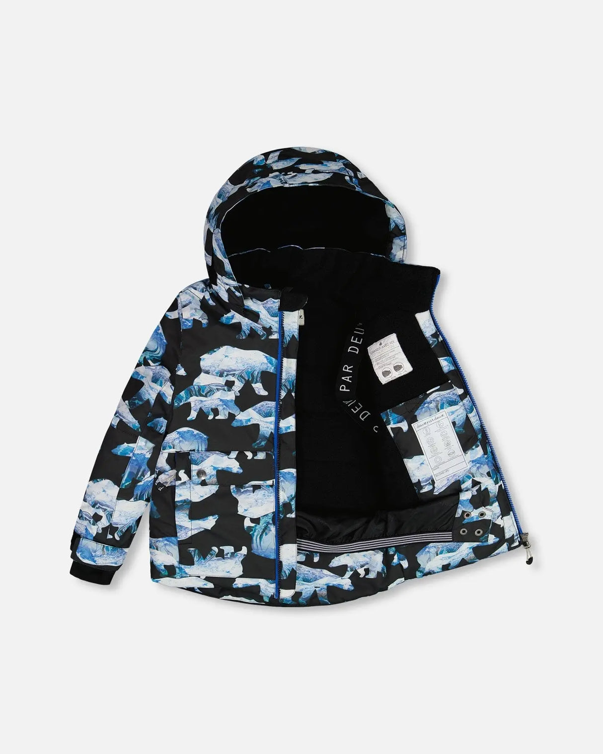 Two Piece Snowsuit Printed Bears And Royal Blue | Deux par Deux | Jenni Kidz