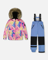 Two Piece Snowsuit Printed Multicolor And Blue Vintage | Deux par Deux | Jenni Kidz