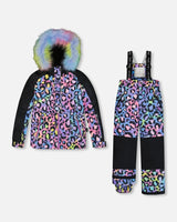 Two Piece Snowsuit Printed Rainbow Leopard | Deux par Deux | Jenni Kidz