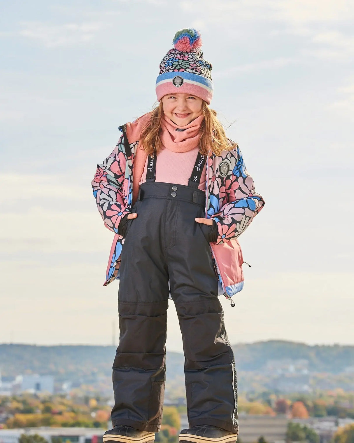 Two Piece Snowsuit Printed Retro Flowers With Black | Deux par Deux | Jenni Kidz