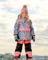 Two Piece Snowsuit Printed Retro Flowers With Pink | Deux par Deux | Jenni Kidz