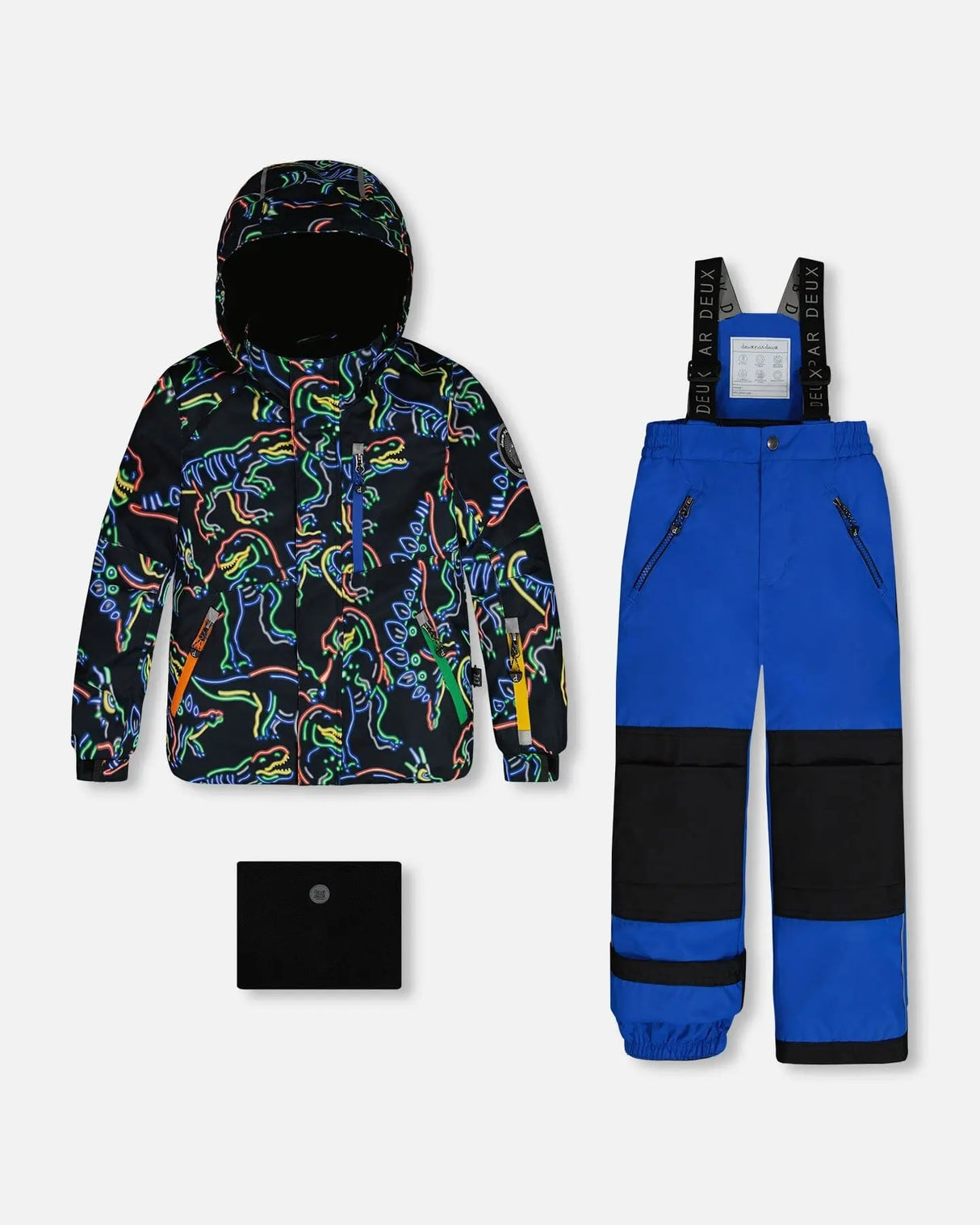 Two Piece Snowsuit Royal Blue Printed Dinos | Deux par Deux | Jenni Kidz