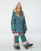 Two Piece Snowsuit Silver Pink Printed Woodland Animals | Deux par Deux | Jenni Kidz