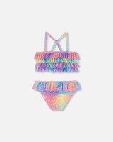 Two Piece Swimsuit Gradient Rainbow Print | Deux par Deux | Jenni Kidz