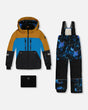 Two Piece TEKNIK Snowsuit Brown, Blue And Black With Printed Storm | Deux par Deux | Jenni Kidz