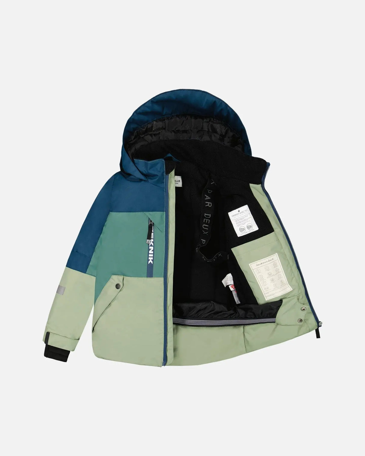 Two Piece TEKNIK Snowsuit Colorblock Blue, Green And Gray | Deux par Deux | Jenni Kidz