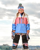 Two Piece TEKNIK Snowsuit Colorblock Printed Retro Flowers | Deux par Deux | Jenni Kidz