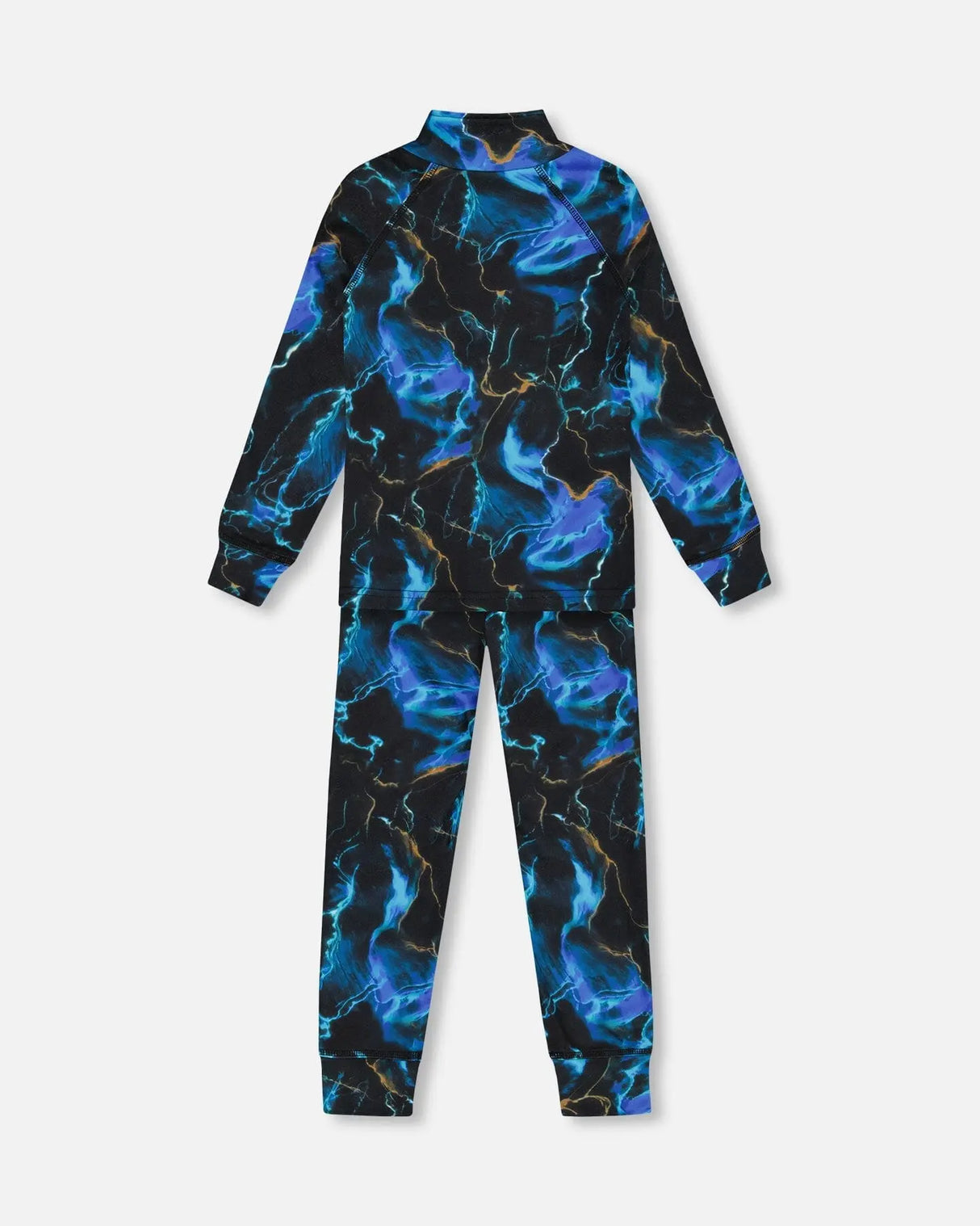 Two Piece Thermal Underwear Set Black Printed Storm | Deux par Deux | Jenni Kidz