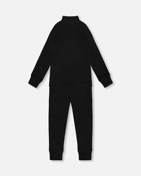 Two-Piece Thermal Underwear Set Black | Deux par Deux | Jenni Kidz