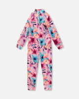 Two-Piece Thermal Underwear Set Pink Watercolor Flower Print | Deux par Deux | Jenni Kidz
