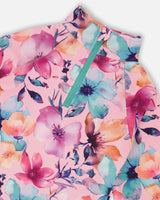 Two-Piece Thermal Underwear Set Pink Watercolor Flower Print | Deux par Deux | Jenni Kidz