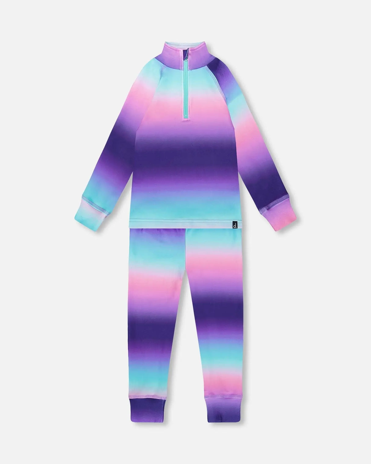 Two-Piece Thermal Underwear Set Purple Gradient | Deux par Deux | Jenni Kidz