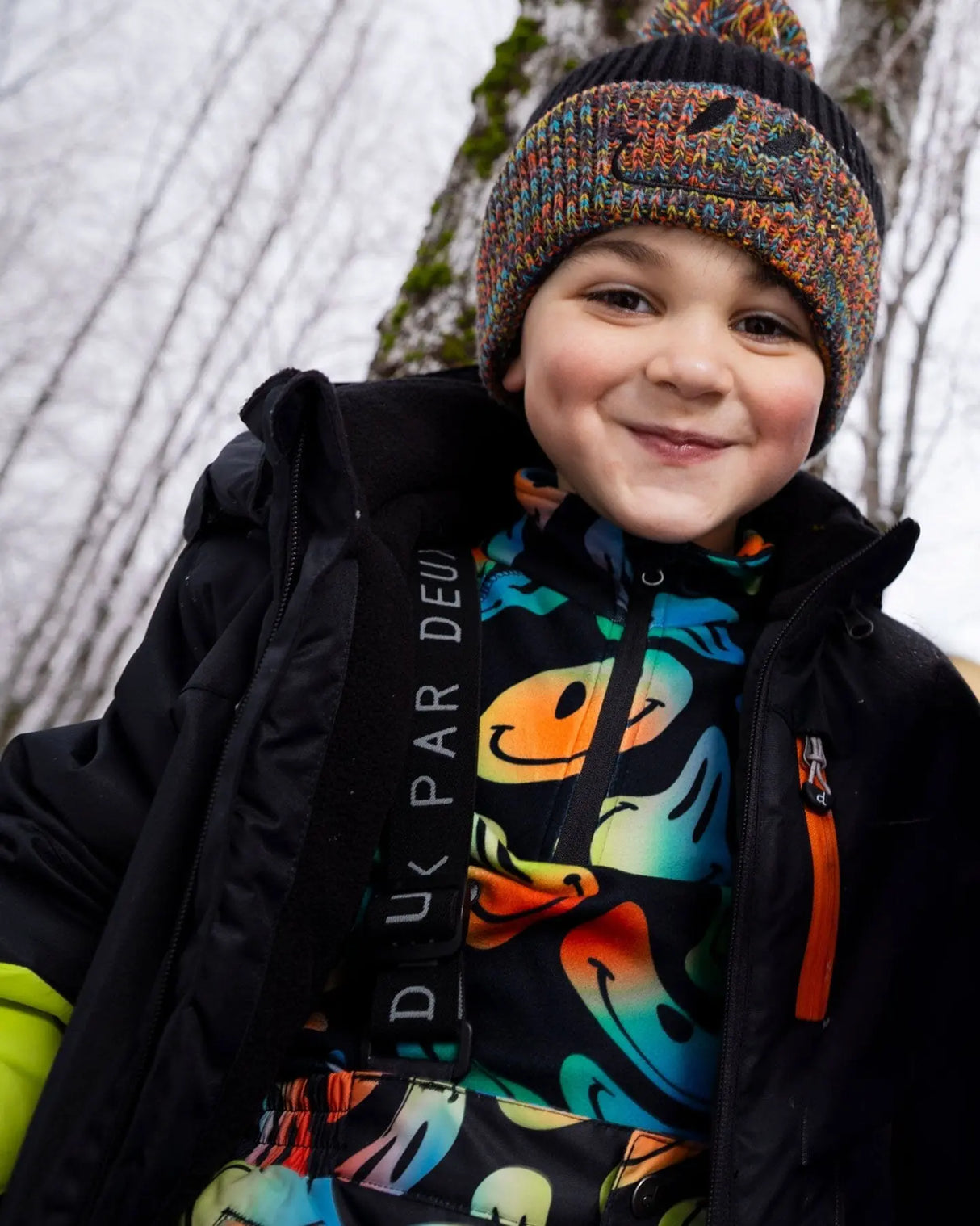 Two-Piece Thermal Underwear Set Smiley Face Boy | Deux par Deux | Jenni Kidz