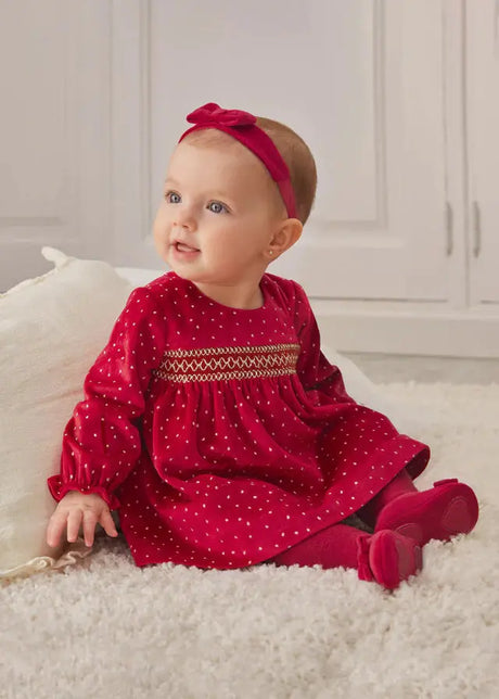 Velvet Baby Girls Dress- Red | Mayoral | Mayoral | Jenni Kidz