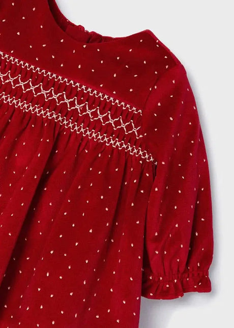 Velvet Baby Girls Dress- Red | Mayoral | Mayoral | Jenni Kidz