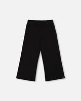 Waffle Flare Leg Pants Black | Deux par Deux | Jenni Kidz
