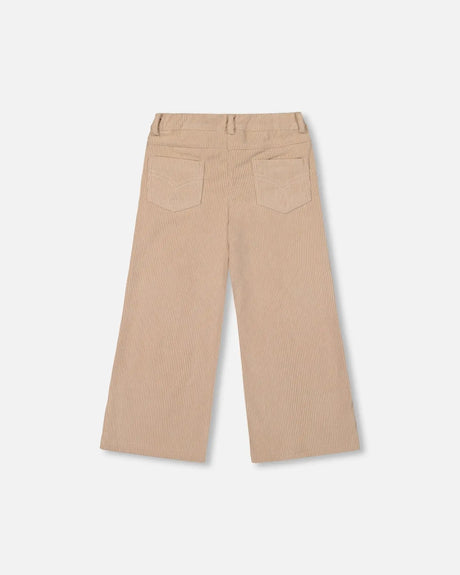 Wide Leg Corduroy Pants Beige | Deux par Deux | Jenni Kidz