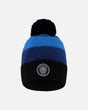 Winter Knit Hat With Pompom And Lining Black And Blue | Deux par Deux | Jenni Kidz