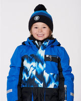 Winter Knit Hat With Pompom And Lining Black And Blue | Deux par Deux | Jenni Kidz