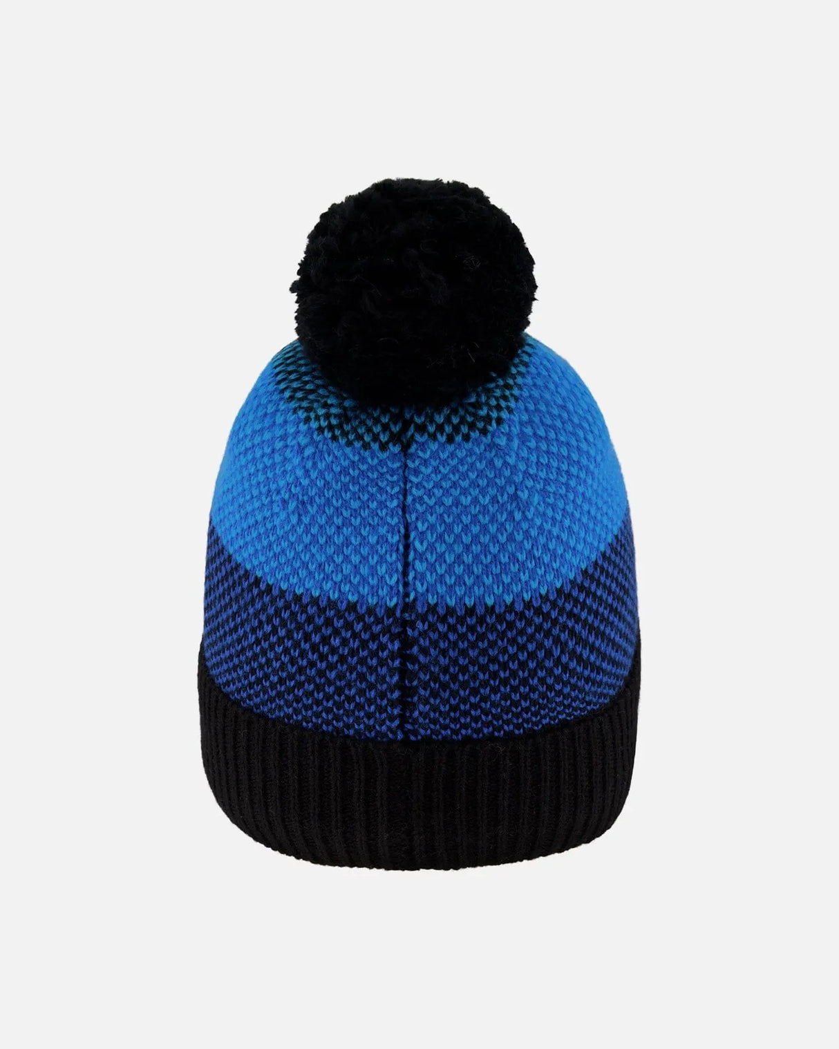 Winter Knit Hat With Pompom And Lining Black And Blue | Deux par Deux | Jenni Kidz