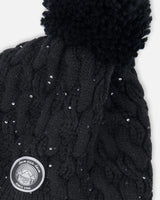 Winter Peruvian Knit Hat With Pompom And Lining Black | Deux par Deux | Jenni Kidz