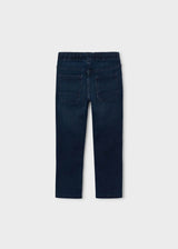 Front view of Mayoral boys Dark Blue jeans with clean denim wash and comfortable kids fit.