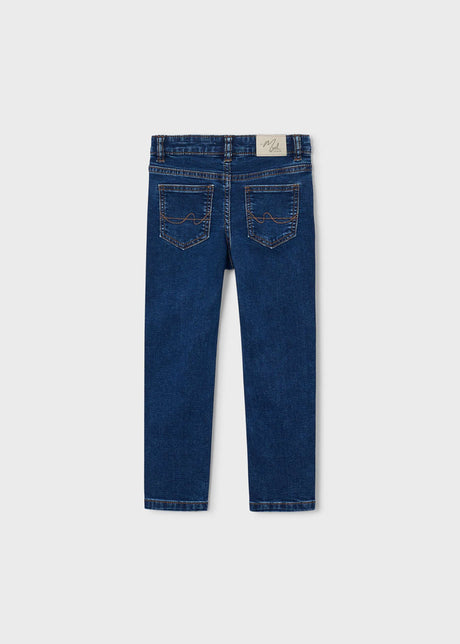 Mayoral boys denim pants 4516-69 in a dark wash, back view