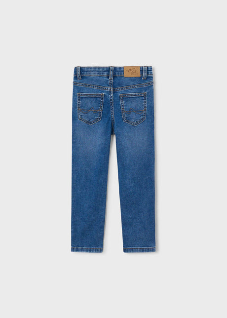 Mayoral boys denim pants 4516-68 in a medium wash, back view